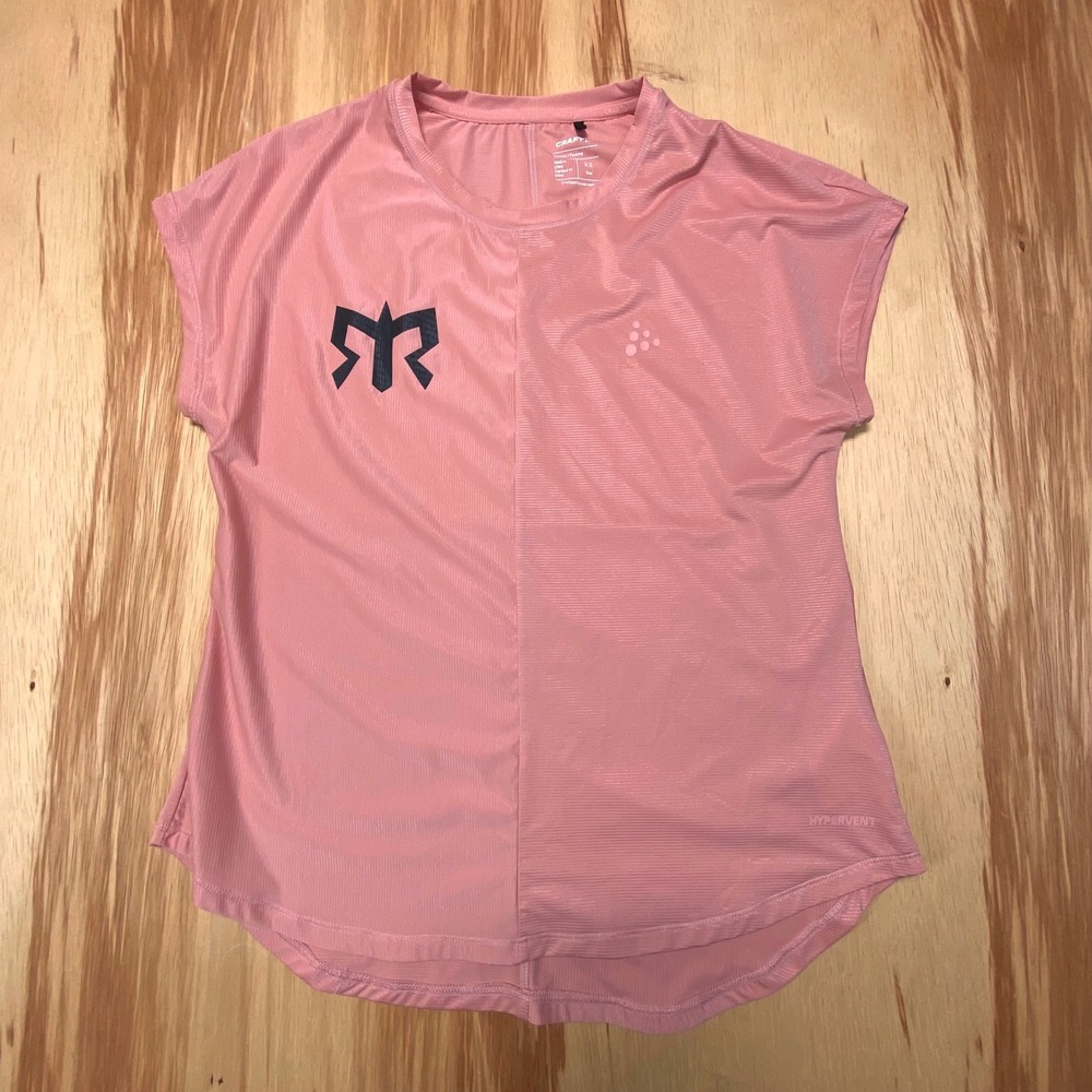 Craft Hypervent Women's Running Tee Pink‎ Size XS Reflective Lightweight